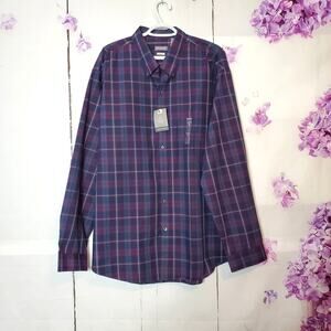 Van Heusen Multicolor Plaid Classic Fit Button Shirt XXL